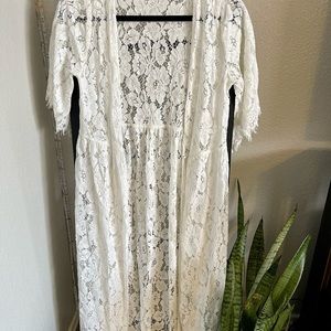 Lace long cardigan